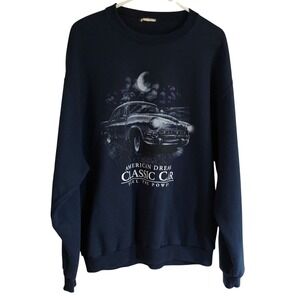 Vintage American Tradition Sweatshirt Classic Car Crewneck Pullover Mens XL SEE‎